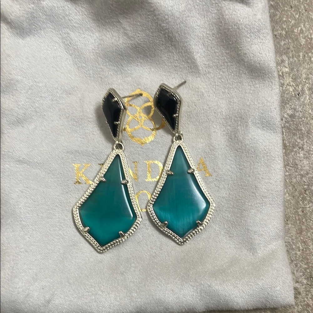 Kendra Scott Blue and Silver Drop Earrings